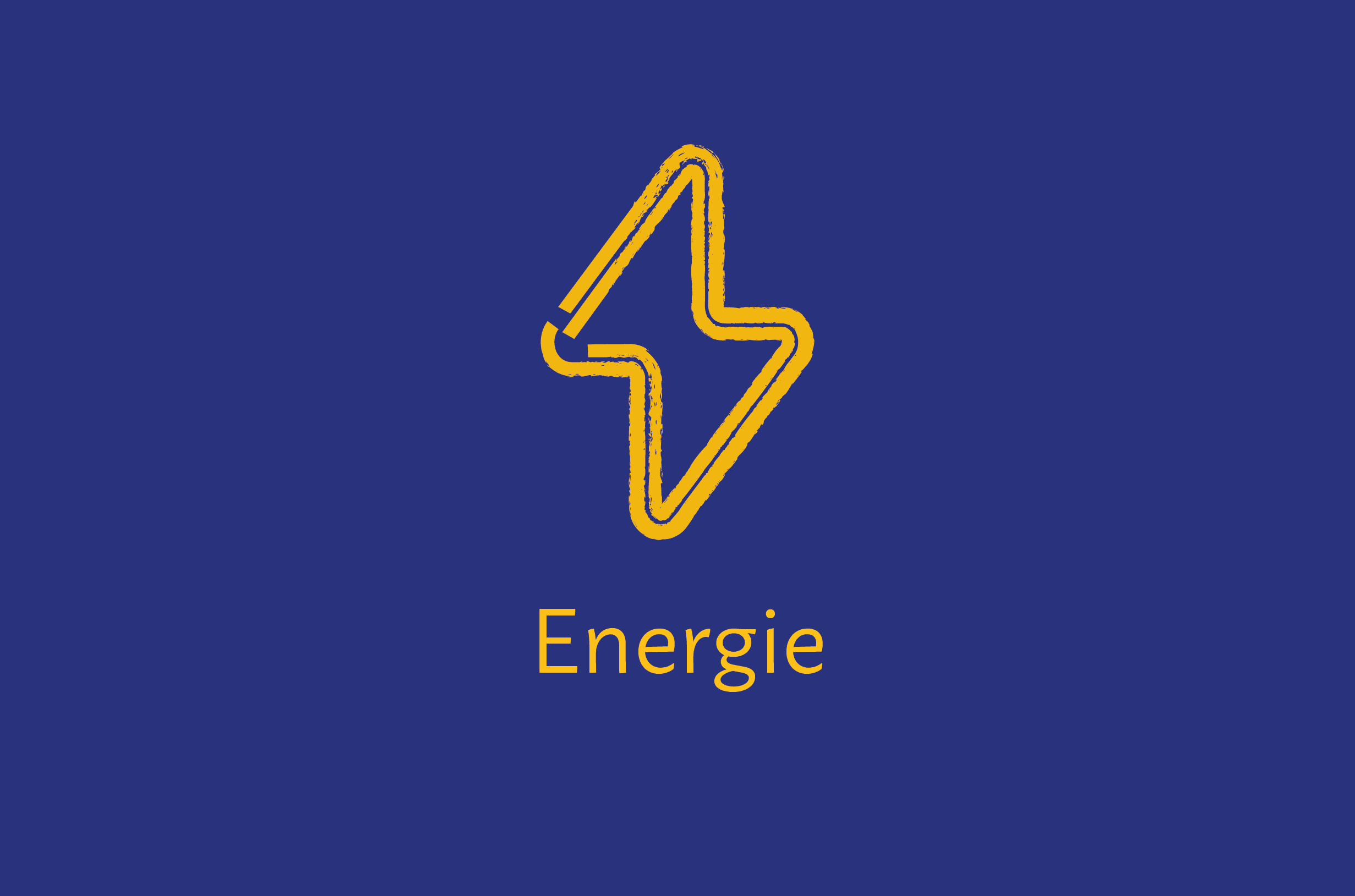 Blitz-Piktogramm. Text im Bild: „Energie“