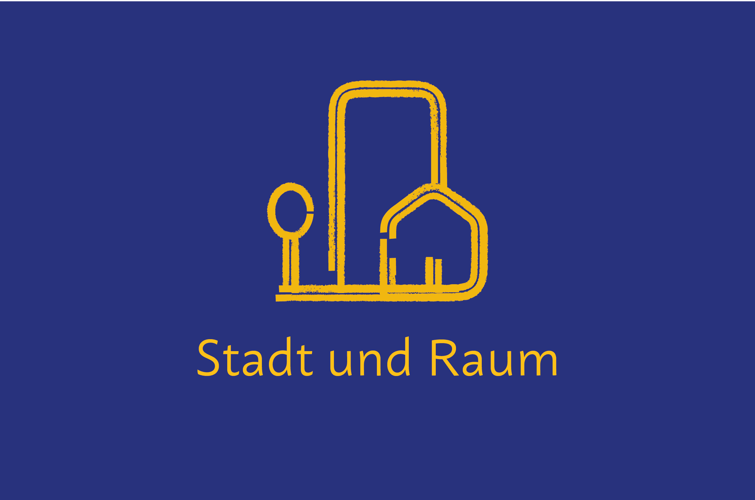 Piktogramm Skyline. Text im Bild: „Stadt und Raum“