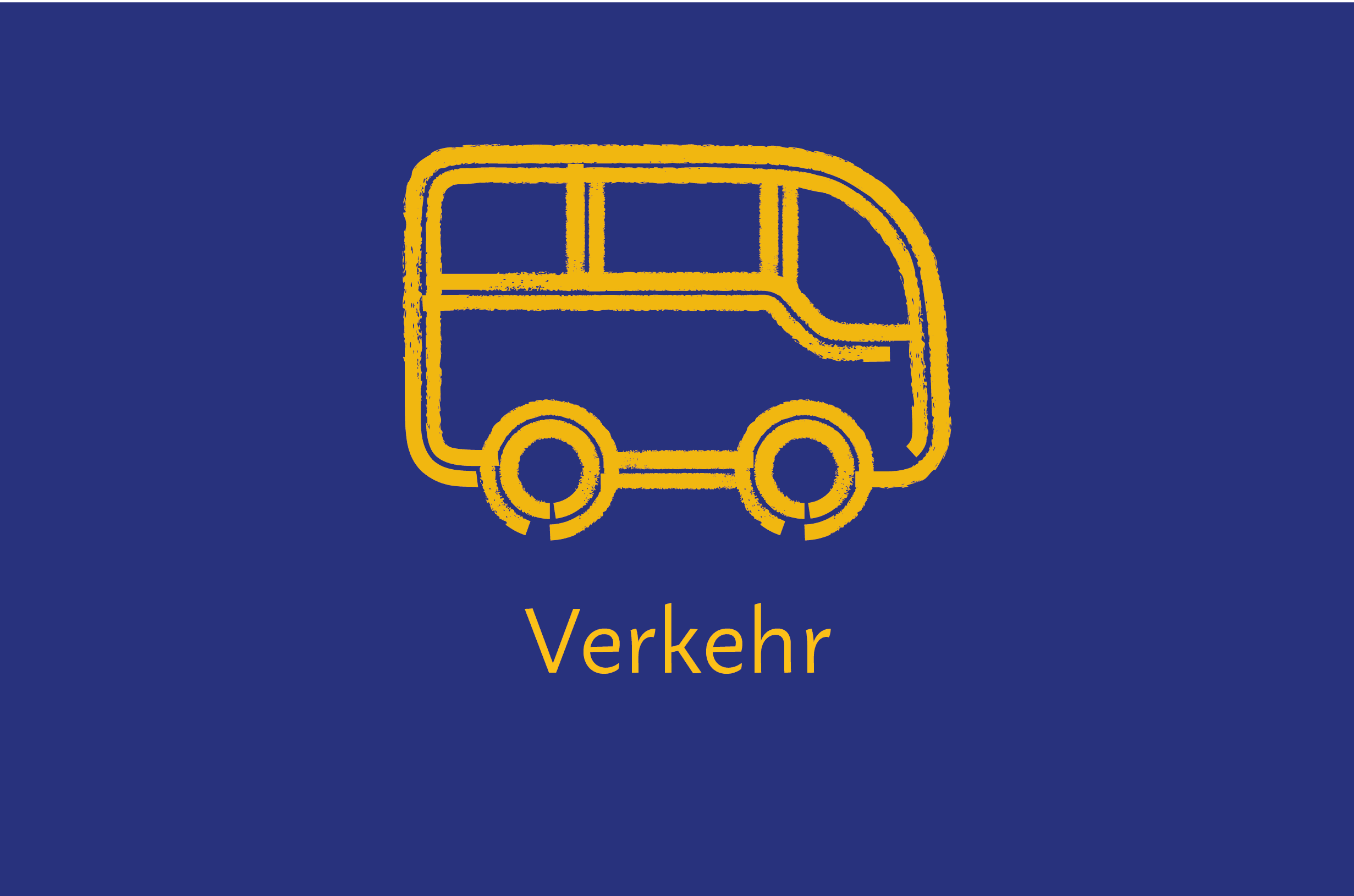 Bus-Piktogramm. Text im Bild: „Verkehr“